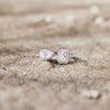 Sterling Silver Open Pearshaped And Rectangular Geometric Promise Ring For Women With Electroplating