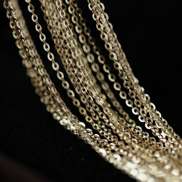 Sterling Silver Oshaped Necklace Plated With Gold For Women