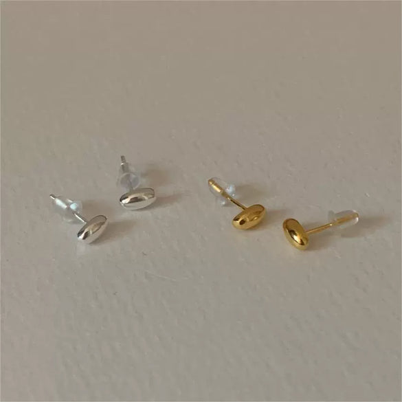 925 Sterling Silver Oval Earrings With Letters Numbers Text Electroplated
