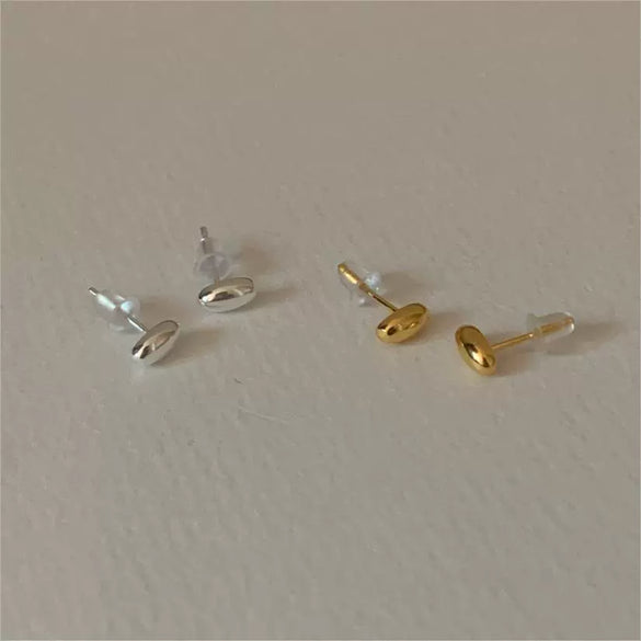 925 Sterling Silver Oval Earrings With Letters Numbers Text Electroplated