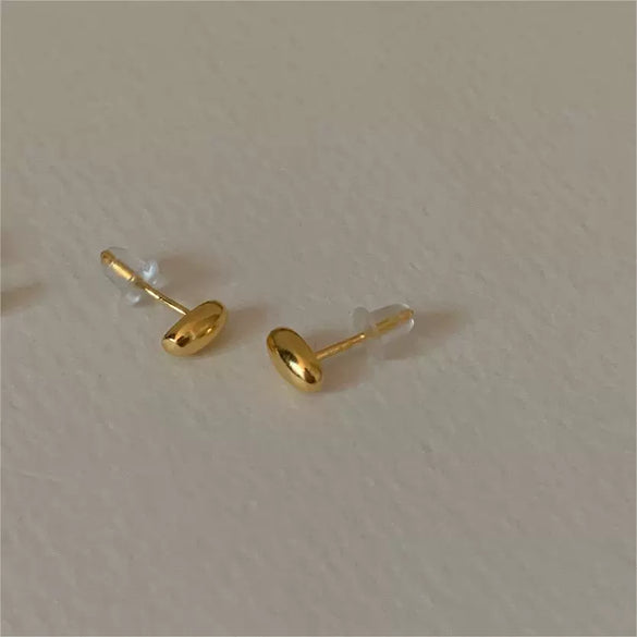 925 Sterling Silver Oval Earrings With Letters Numbers Text Electroplated