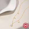 Sterling Silver Pearl Zircon Cable Chain Inlay Geometric Pendant Necklace