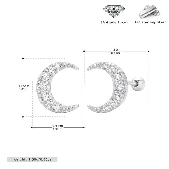 Sterling Silver Piercing Screw Earrings Geometric U Shaped Electroplated Fashion Versatile Jewelry For Women