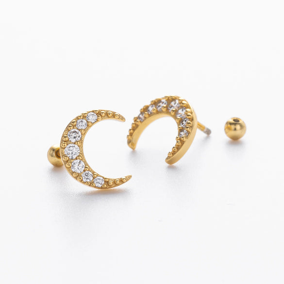 Sterling Silver Piercing Screw Earrings Geometric U Shaped Electroplated Fashion Versatile Jewelry For Women