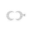 Sterling Silver Piercing Screw Earrings Geometric U Shaped Electroplated Fashion Versatile Jewelry For Women