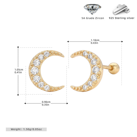 Sterling Silver Piercing Screw Earrings Geometric U Shaped Electroplated Fashion Versatile Jewelry For Women