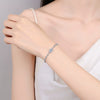 925 Sterling Silver Plated Bracelet With Sapphire Blue Horse Eye Moissanite Stretch Adjustment Electroplating Treatment Simple And Personalized For Women