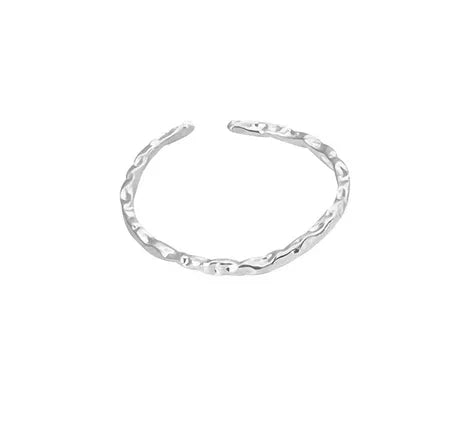 Sterling Silver Plating Geometric Solid Color Open Rings