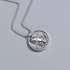 Sterling Silver 925 Prayer Hand Pendant Necklace Geometric Style Electroplated Unisex