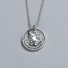 Sterling Silver 925 Prayer Hand Pendant Necklace Geometric Style Electroplated Unisex