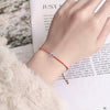 Sterling Silver Red Rope Geometric Style Diamond Minimalist Unisex Women's Bracelet Diy Accessories Jewelry