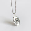 925 Sterling Silver Retro Distressed Guardian Angel Pendant Necklace