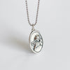 925 Sterling Silver Retro Distressed Guardian Angel Pendant Necklace