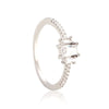 Sterling Silver Rhinestones Solid Color Rings