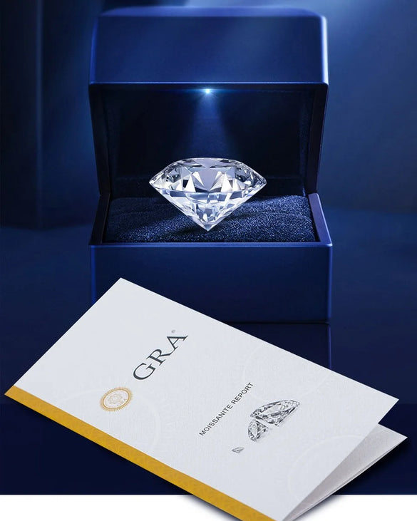 Sterling Silver Rhodium Plated Glam Luxurious Shiny Inlay Round Moissanite Rings