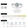 Sterling Silver Rhodium Plated Glam Luxurious Shiny Inlay Round Moissanite Rings