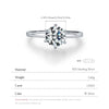 Sterling Silver Rhodium Plated Glam Luxurious Shiny Inlay Round Moissanite Rings