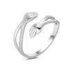Sterling Silver Rhombus Cut Out Hug Ring With Diamonds