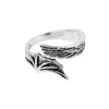 Sterling Silver Ring Retro Geometric Angel And Devil Wings Electroplating Women's