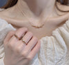 Sterling Silver Rose Gold Plated Silver Plated Elegant Lady Streetwear Inlay Printing Zircon Rings
