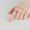 Sterling Silver Rotating Clover Ring For Women Electroplated Adjustable Open Band Anxiety Relief Spinner Ring