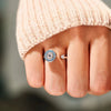 Sterling Silver Rotating Devil Eye Zircon Adjustable Opening Ring Geometric Style Electroplated For Women