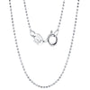 Sterling Silver Round Bead Ball Chain Necklace Simple Geometric Style Unisex Sweater Chain With Electroplated Finish