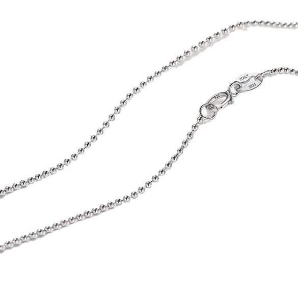 Sterling Silver Round Bead Ball Chain Necklace Simple Geometric Style Unisex Sweater Chain With Electroplated Finish