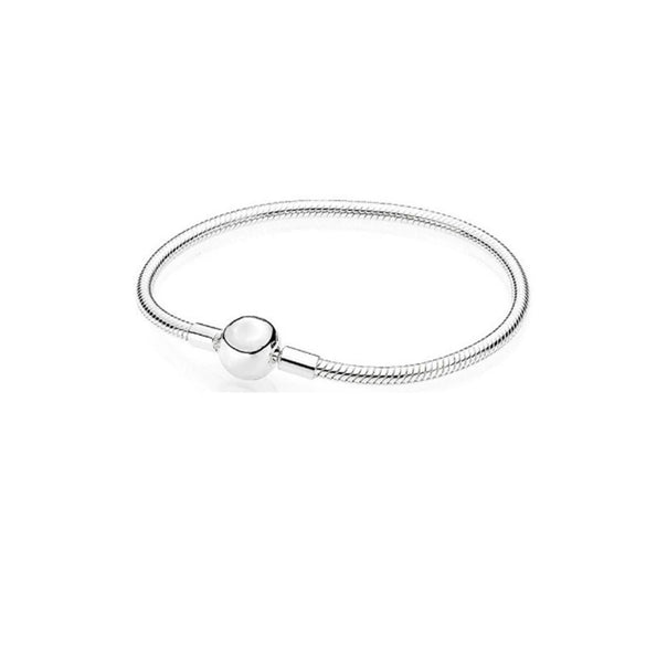 Sterling Silver Round Head Snake Chain Bracelet In Gold And Rose Gold Tones Minimalist Geometric Unisex Jewelry Making Supply