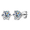 Sterling Silver Round Moissanite Classic Style Earrings