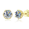 Sterling Silver Round Moissanite Classic Style Earrings