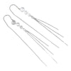 925 Sterling Silver Round Zircon Tassel Earrings For Women Simple Elegant Geometric Leaf Style Light Luxury Drop Earrings