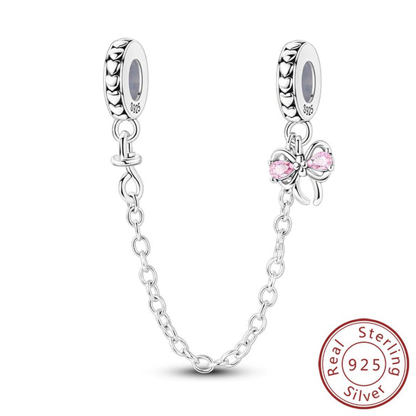 Sterling Silver Safety Chain Diy Jewelry Accessories Bracelet With Dripping Oil Design