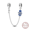 Sterling Silver Safety Chain Diy Jewelry Accessories Bracelet With Dripping Oil Design