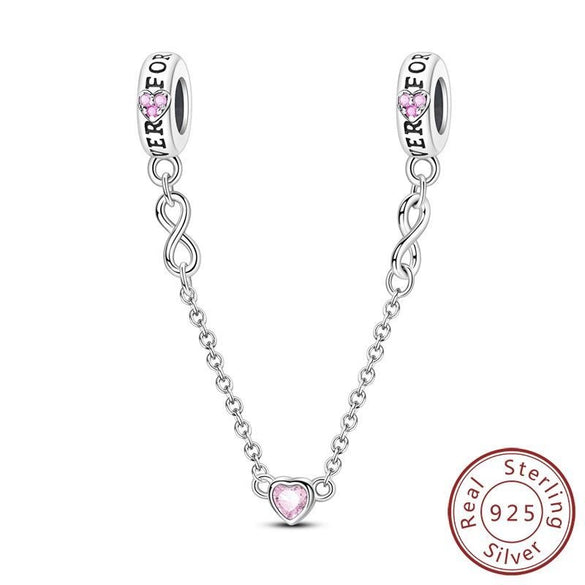 Sterling Silver Safety Chain Diy Jewelry Accessories Bracelet With Dripping Oil Design