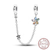 Sterling Silver Safety Chain Diy Jewelry Accessories Bracelet With Dripping Oil Design