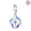 Sterling Silver Seven Awn Star Pendant Dripping Oil Diy Bead Bracelet Charm