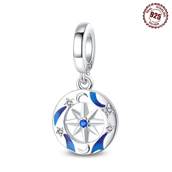 Sterling Silver Seven Awn Star Pendant Dripping Oil Diy Bead Bracelet Charm