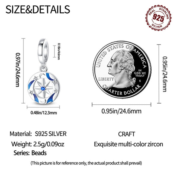 Sterling Silver Seven Awn Star Pendant Dripping Oil Diy Bead Bracelet Charm