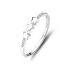 Sterling Silver Shiny Metallic Inlay Star Zircon Rings