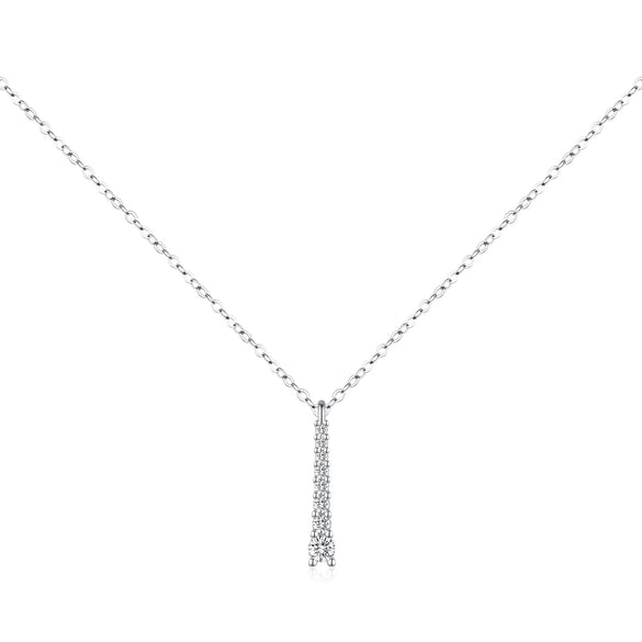 Sterling Silver Silver Plated Elegant Simple Style Plating Inlay Water Droplets Moissanite Pendant Necklace