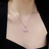 Sterling Silver Simple Style Classic Style Inlay Flower Rhinestones Pendant Necklace
