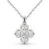 Sterling Silver Simple Style Classic Style Inlay Flower Rhinestones Pendant Necklace