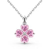 Sterling Silver Simple Style Classic Style Inlay Flower Rhinestones Pendant Necklace