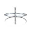 Sterling Silver Simple Style Cross Plating Zircon Rings