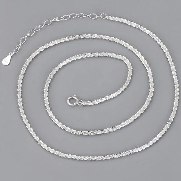 Sterling Silver Simple Style Geometric Solid Color Necklace