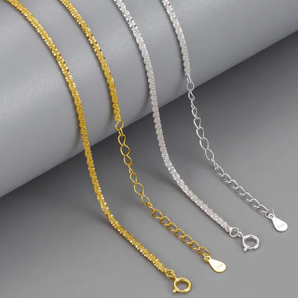 Sterling Silver Simple Style Geometric Solid Color Necklace