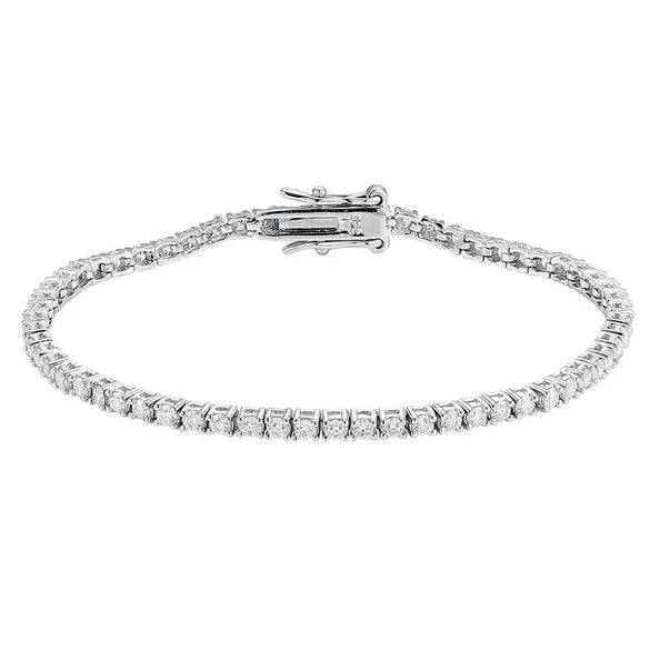 Sterling Silver Simple Style Inlay Solid Color Moissanite Bracelets