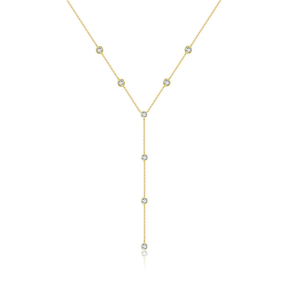 Sterling Silver Simple Style Inlay Solid Color Rhinestones Pendant Necklace