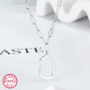 Sterling Silver Simple Style Irregular Solid Color Plating Pendant Necklace